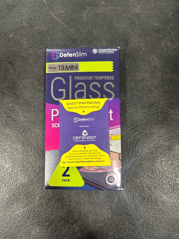 Photo 1 of Defenslim Screen Protector compatible with iPhone 13 mini (2Pack), Easy Auto-Align Install Kit, 5.4" Tempered Glass, 9H Hardness, Ultra HD Clear, Case Friendly, EasyShield