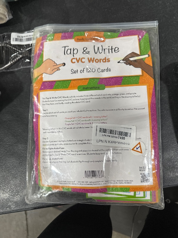 Photo 1 of Really Good Stuff Tap and Write CVC Words - 120 Cards