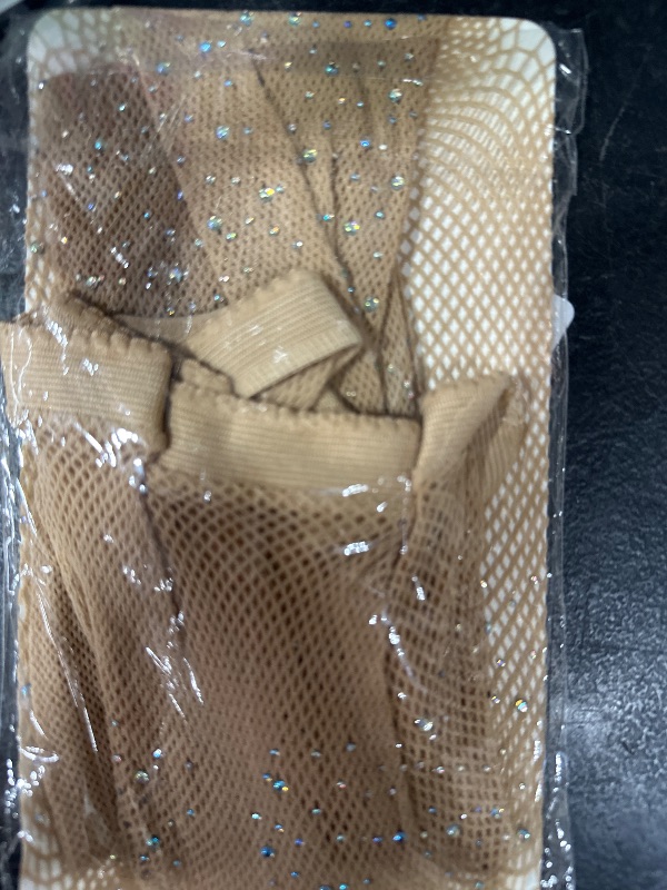 Photo 1 of VEBZIN Rhinestone Fishnet Stockings for Women Sparkly Tights Sparkle Leggings Tights Mesh Glitter