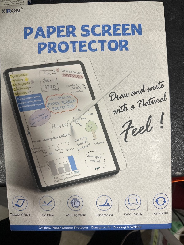 Photo 1 of XIRON 2 PACK Paper Screen Protector for iPad Pro 13 inch (M4), Matte PET Film for iPad Pro 13" 2024, Write and Draw Like on Paper, Anti-Glare Screen Protector