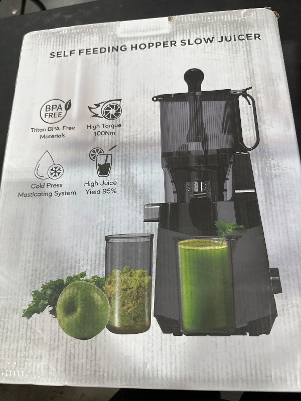 Photo 1 of Cold Press Juicer, 5.8" Extra Large Feed Chute Fit Whole Fruits & Vegetables, 350W Slow Masticating Juicer Machines, Easy to Clean,High Juice Yield?Grey?