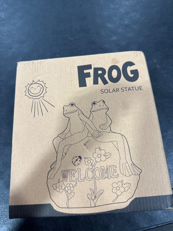 Photo 1 of Nacome Solar Garden Outdoor Statues Frog with Succulent and 7 LED Lights - Lawn Decor for Patio, Balcony, Yard Ornament - Unique Housewarming Gifts