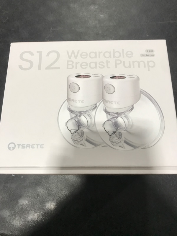 Photo 1 of TSRETE Double Wearable Breast Pump, Electric Hands-Free Breast Pumps with 2 Modes, 9 Levels, LCD Display, Memory Function Rechargeable with Massage and Pumping Mode 24mm Flange-Green