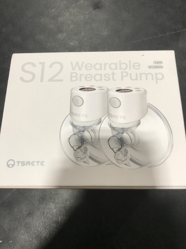 Photo 1 of TSRETE Double Wearable Breast Pump, Electric Hands-Free Breast Pumps with 2 Modes, 9 Levels, LCD Display, Memory Function Rechargeable with Massage and Pumping Mode 24mm Flange-Green