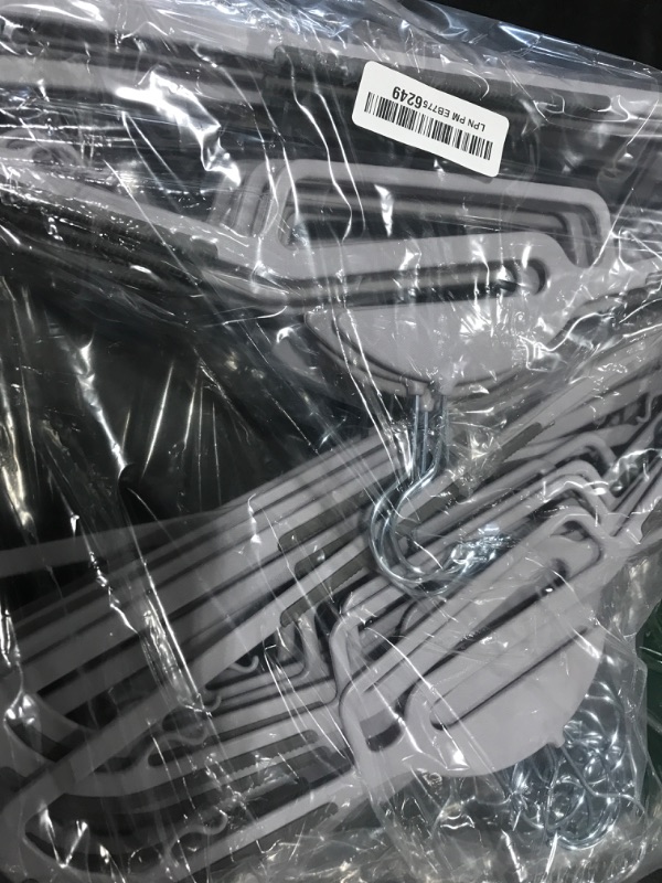 Photo 1 of BAGAIL Plastic Hangers 50 Pack with Non-Slip Design,0.2 Inches Thick, 360°Swivel Hook Space Saving Organizer for Bedroom Closet,Shirts,Pants(Grey- S Shaped)