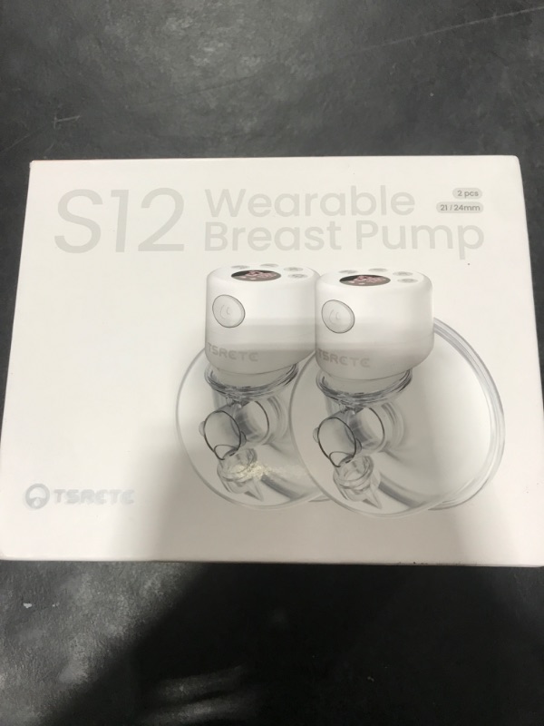 Photo 1 of TSRETE Double Wearable Breast Pump, Electric Hands-Free Breast Pumps with 2 Modes, 9 Levels, LCD Display, Memory Function Rechargeable with Massage and Pumping Mode 24mm Flange-Green