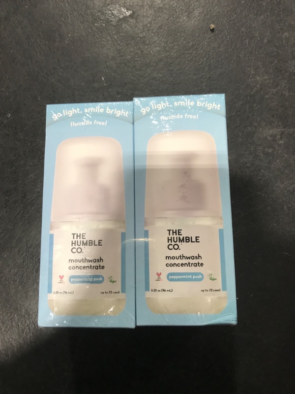Photo 1 of The Humble Co. Mouthwash Concentrate – Natural Mouthwash to Support Fresh Breath, Cavity Protection, Gum Health, and Helps Remove Plaque, Vegan & Cruelty-Free Oral Care, 2pk (Peppermint 3.25 oz)