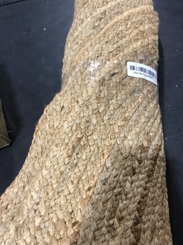 Photo 1 of HOMIDATE Round Jute Rug 4ft, Braided Reversible Round Area Rug, Eco-Friendly 100% Natural Jute Rug for Bedroom, Kitchen, Living Room, Farmhouse