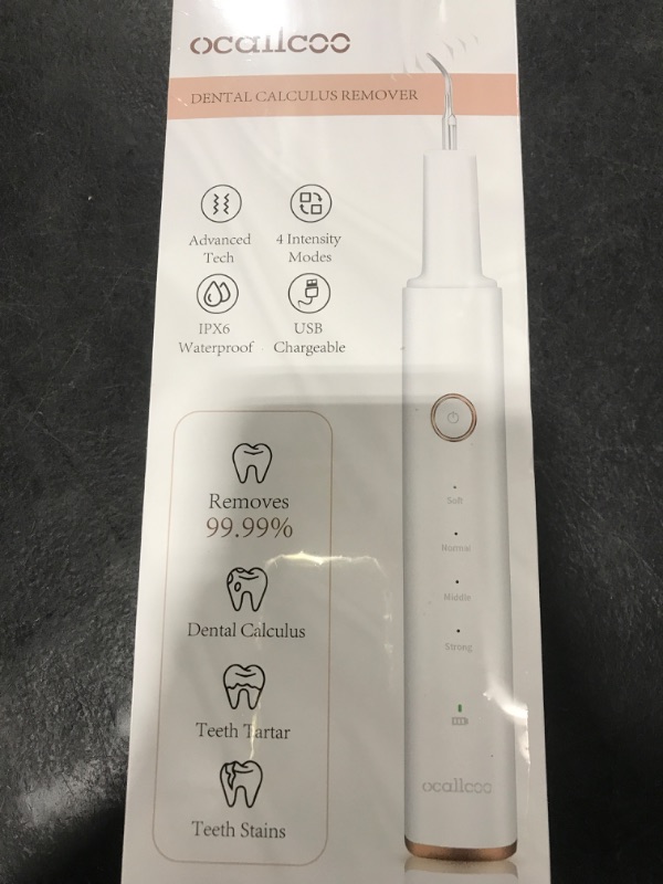 Photo 1 of Plaque Remover for Teeth, Electric Tooth Cleaner Tartar Remover for Teeth with LED Light,4 Modes Rechargeable Teeth Cleaning Kit with Dental Tools, 2 Replaceable Heads (White A)