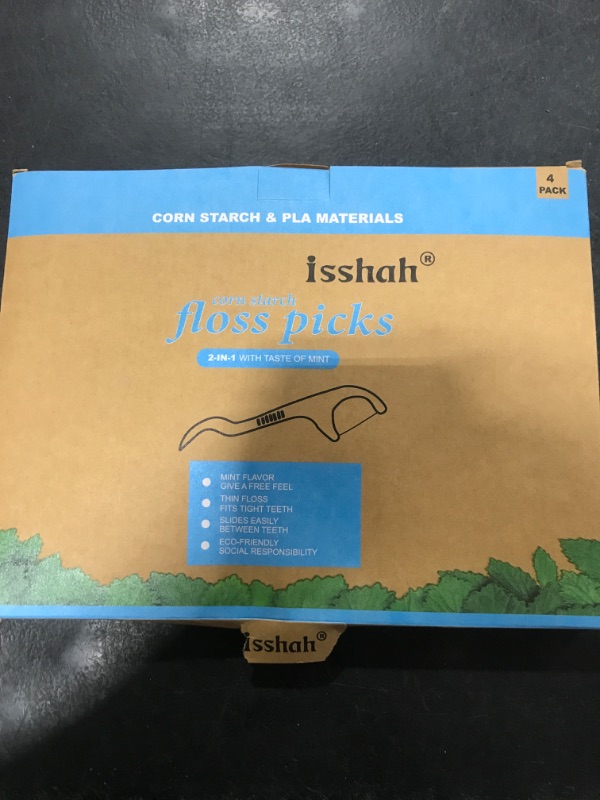 Photo 1 of Natural Dental Floss Picks - 200 Count - PETA Approved, BPA Free, Vegan, Sustainable, Eco Friendly, Natural Dental Flossers by Isshah (Mint)