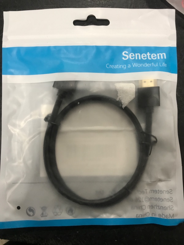 Photo 1 of Senetem Slim HDMI Cable 1.6 ft, High Speed (4K@60Hz, 18Gbps), HDMI 2.0 Cord, Thin, Low-Profile Gold-Plated Connectors - 2K, HDR, ARC, 3D, for Gaming Monitor, TV, X-Box, PS5/4/3 (1.6 Feet)