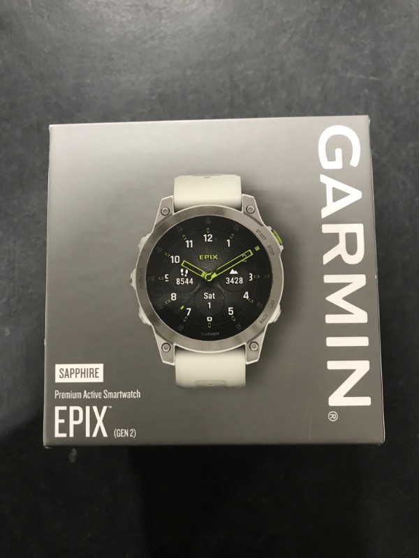 Photo 1 of Garmin epix Gen 2, Premium active smartwatch, Health and wellness features, touchscreen AMOLED display, adventure watch with advanced features, white titanium (Renewed)
