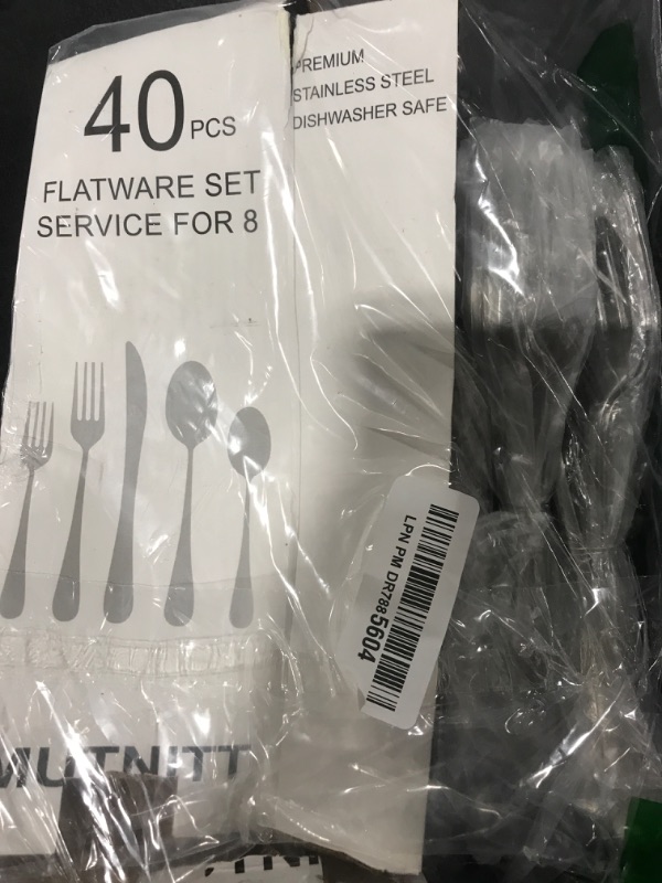 Photo 1 of 40 Piece Silverware Set Service for 8,Premium Stainless Steel Flatware Set,Mirror Polished Cutlery Utensil Set,Durable Home Kitchen Eating Tableware Set,Include Fork Knife Spoon Set,Dishwasher Safe