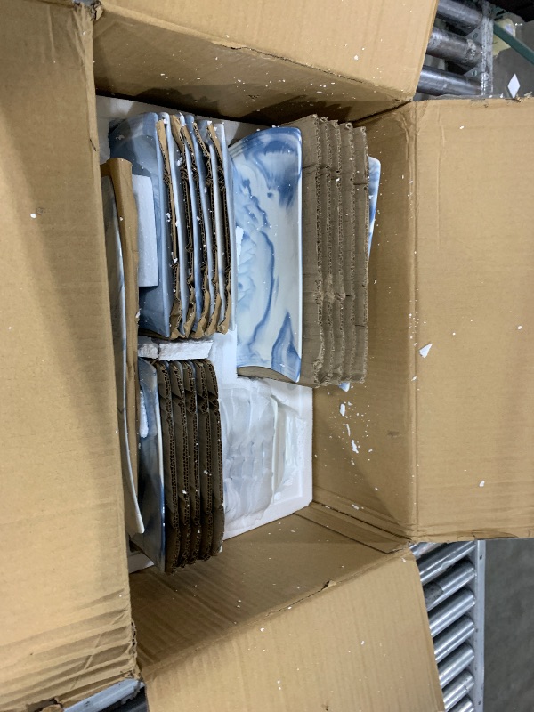 Photo 1 of MALACASA Plates and Bowls Sets, 26 Piece Blue Dinnerware Sets for 6, Porcelain Dinner Set with Dinner Plates Set, Dishes, Cereal Bowls and Serving Platters, Kitchen Plate Bowl Set, Series FLORA