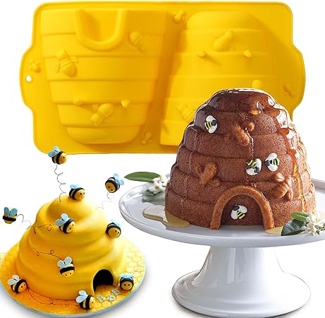 Photo 1 of Large Beehive silicone cake mold/Bee hive Cake Pan, Nonstick Bakeware for What Will It Bee Baby Shower Gender Reveal Party Decorations
