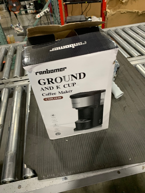 Photo 1 of Ranbomer K Cup Coffee Maker, Single Serve coffee machine or Ground Coffee Machine 2 in 1, 6 to 14 Oz Brew Sizes, Mini One Cup Coffee Maker with Self cleaning Function, Fits Travel Mug, Black