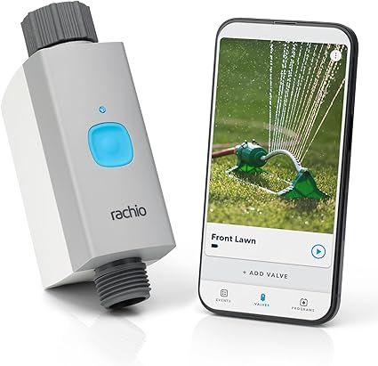 Photo 1 of Rachio Smart Hose Timer (1 Valve Only) – App-Controlled Outdoor Faucet Timer, Quick Install & Scheduling, Expandable System - Requires WiFi Hub
