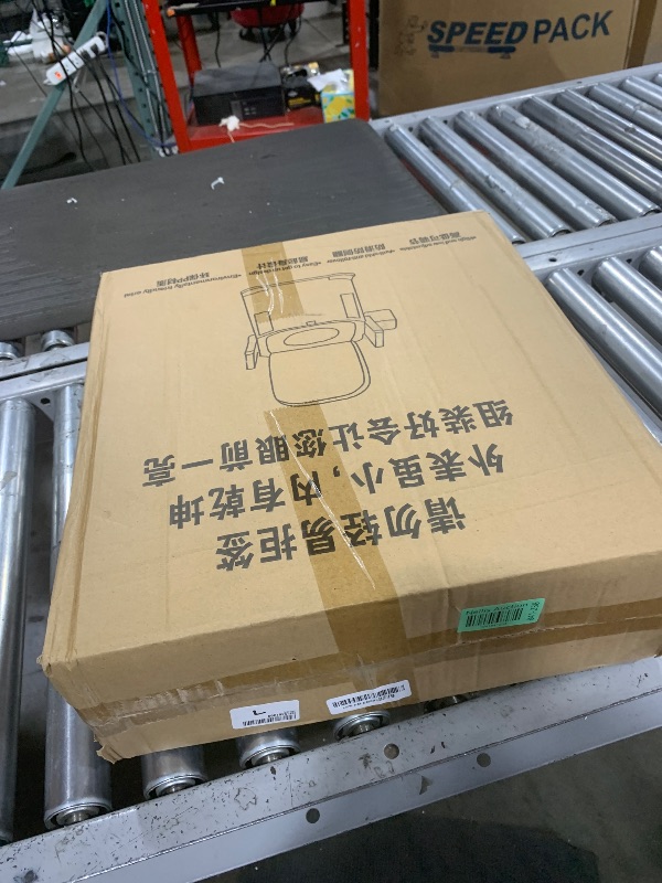 Photo 1 of Bedside Commode Toilet for Elderly with Limited Mobility, Portable Squat Toilet with Anti Slip Pad for Bedroom, Detachable Armrests, PU Leather Seat, Double Layer Odor Sealed, Blue