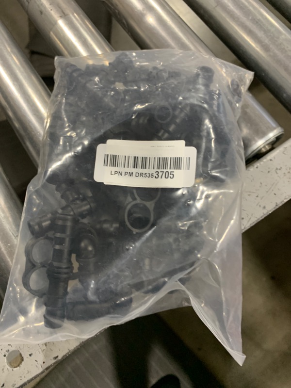 Photo 1 of URATOT 40 Pieces Drip Irrigation Fittings Kit 1/2" Tubing Set, 10 Tees, 10 Couplings, 10 Elbows and 10 End Cap Plugs Drip Irrigation Barbed Connectors for Drip Sprinkler Systems