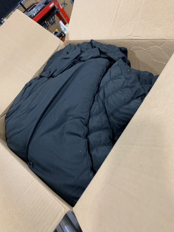 Photo 1 of CozyLux King Seersucker Comforter Set with Black Bed in a Bag 7-Pieces All Season Bedding with Comforter, Pillow Sham, Flat Sheet, Fitted Sheet, Pillowcase