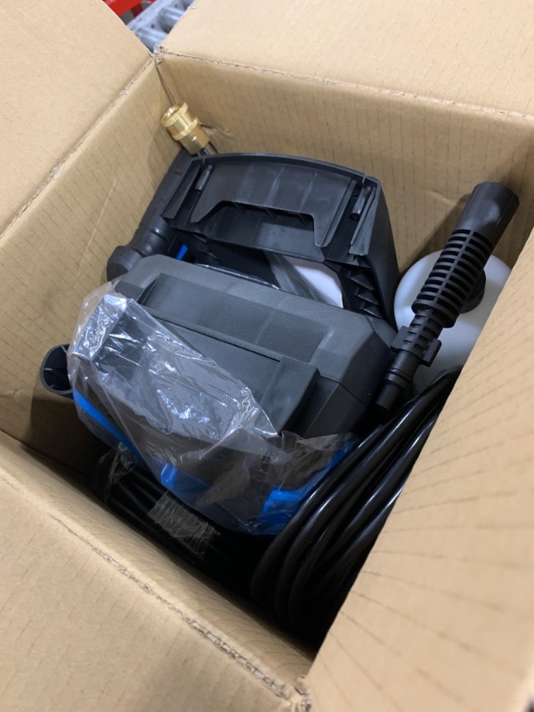 Photo 1 of Zelonpro Electric Pressure Washer, 5000PSI 3.2 GPM Power Washer 2025 Upgraded with 55FT Cleaning Range, 4 Nozzles, Foam Cannon, High Pressure Cleaning Machine for Cars, Homes, Patios, Fences, Blue