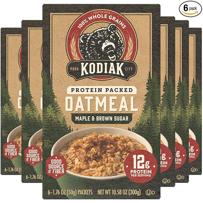 Photo 1 of Kodiak Instant Oatmeal Packets, Maple Brown Sugar, High Protein,100% Whole Grains, 6 boxes with 6 packets each (36 packets total)
