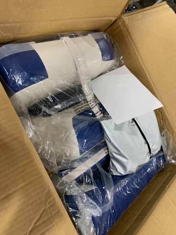Photo 1 of Boat Seats Low Back, Folding Boat Seats Included 2 Pack Stainless Steel Screws, Dustproof and Waterproof Cover, Fold-Down Fishing seats, Blue