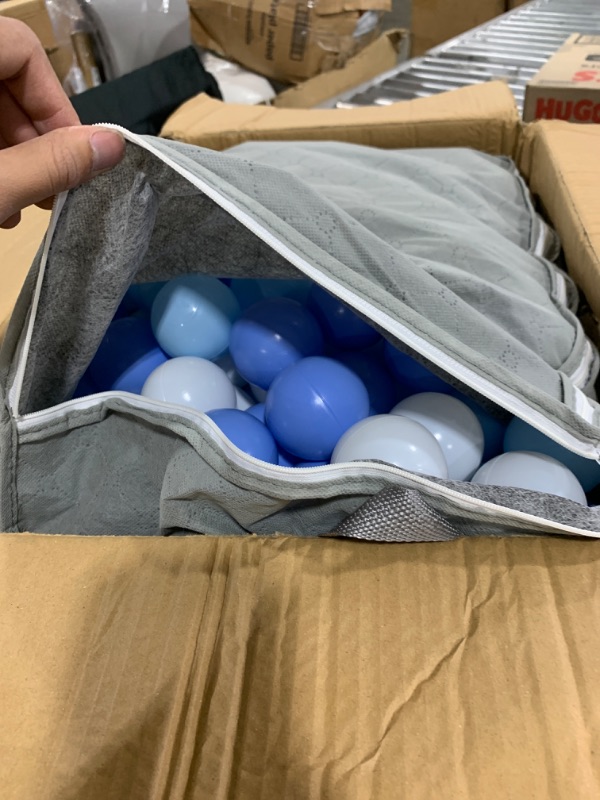 Photo 1 of MoonxHome Ball Pit Balls 500pcs for Toddlers, Plastic Toy Balls for Ball Pit, BPA Free Crush Proof, Kid's Pool Water Toys, Macaron Ocean Balls for Play Tent 2.15" White Blue Light-Blue