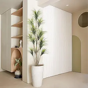 Photo 1 of Artificial Plants 8.2FT, Fake Dracaen Plam Tree Outdoor Indoor in Pot Large Dracaena Plam Plants for Living Room Patio Pool Garden Home Office Decor, Green
