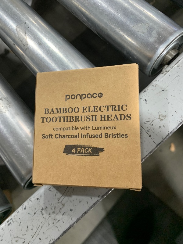 Photo 1 of PONPACE Bamboo Toothbrush Heads Compatible with Lumineux, Soft Charcoal Infused Bristles, Whitening & Deep Cleaning