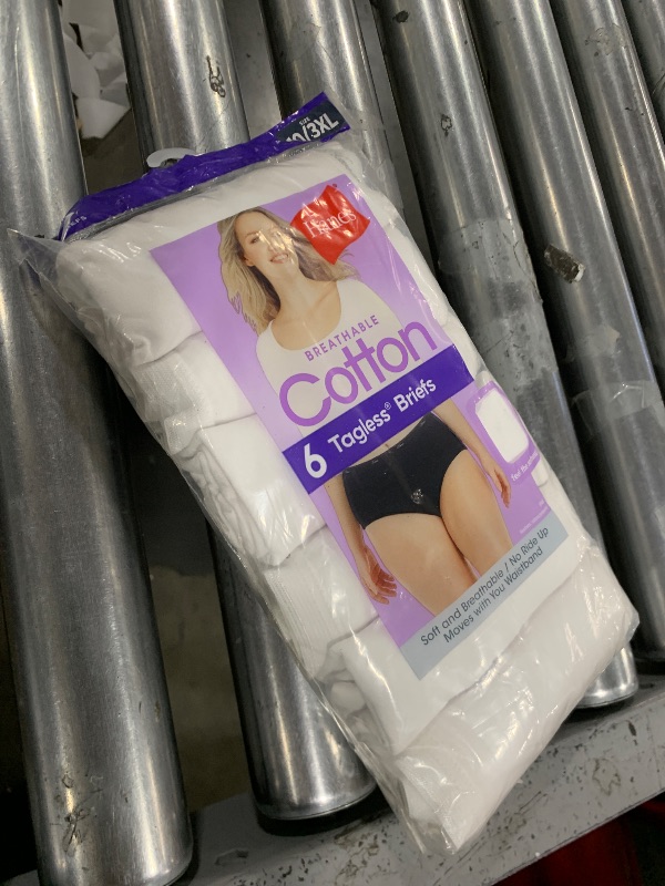 Photo 1 of Hanes womens Cotton briefs underwear, 6 Pack - Brief White, 10 US
