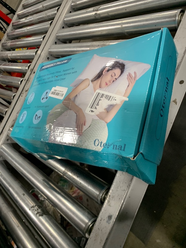 Photo 1 of Oternal Pregnancy Pillow for Pregnant Women – Comfortable Maternity Pillow for Side Sleepers, Supports Back, Belly, HIPS, and Legs, with Removable & Adjustable Cover