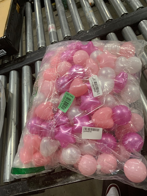 Photo 1 of Heopeis Star Ball Pit Balls for Toddlers- 200pcs Pink Purple Plastic Toy Balls Phthalate Free BPA Free for Toddlers 1-5 Ball Pool Playroom Playpen, Friendship Bracelet Party Banner Decoration