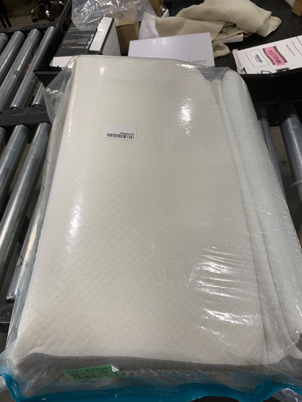 Photo 1 of Sasttie Wedge Pillow for After Surgery, Adjustable Memory Foam Bed Wedge Pillow Headboard for Sleeping, Acid Reflux, Surgery Recovery, Neck & Back Support, White and Dark Grey