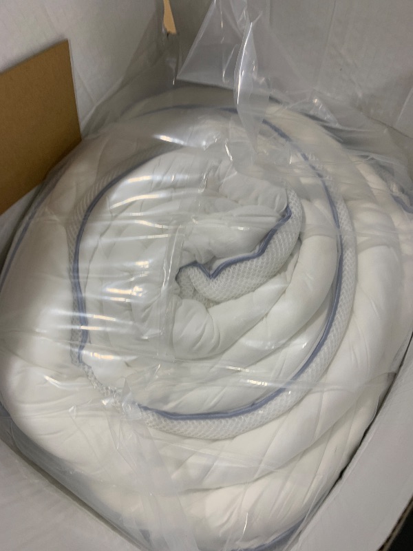 Photo 1 of Eiayeebil 3 Inch Thick King Mattress Topper, Overfilled Pillow Top Mattress Topper Shredded Memory Foam Down Alternative Filling 1800GSM, Deep Pocket King Size Mattress Pad Topper for Back Pain