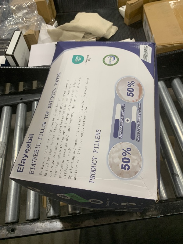 Photo 1 of Eiayeebil 3 Inch Thick King Mattress Topper, Overfilled Pillow Top Mattress Topper Shredded Memory Foam Down Alternative Filling 1800GSM, Deep Pocket King Size Mattress Pad Topper for Back Pain