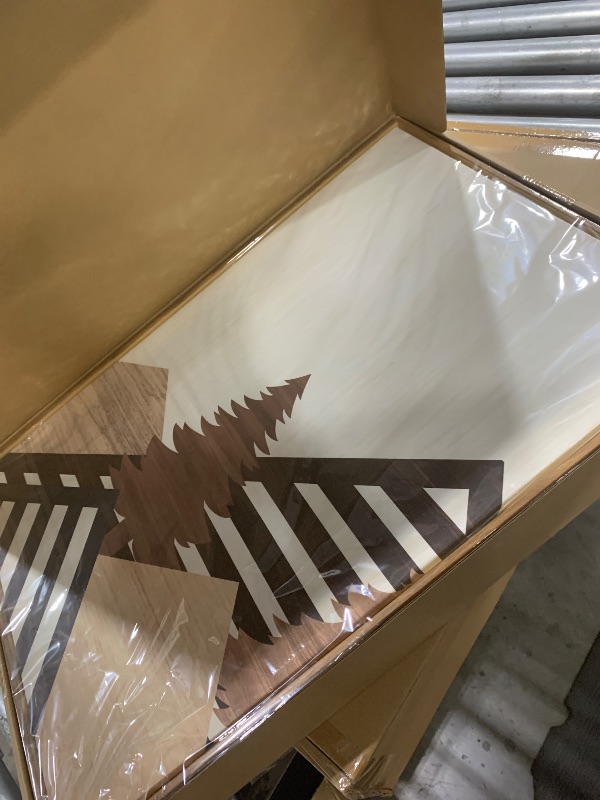 Photo 1 of IARTTOP Large Mountain Wood Wall Art 16"x32"x3 Abstract Forest Wall Sculpture Geometric Boho