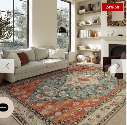 Photo 1 of Felice Washable Boho Vintage Tribal Rust Red Rug