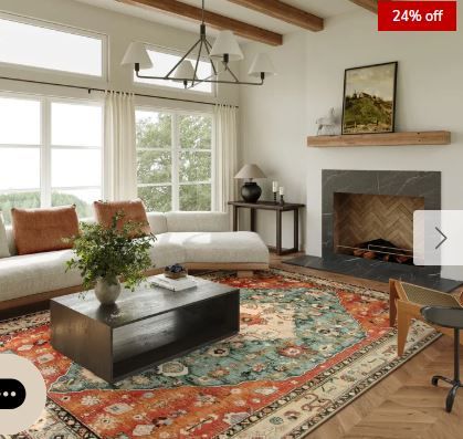 Photo 1 of Felice Washable Boho Vintage Tribal Rust Red Rug
