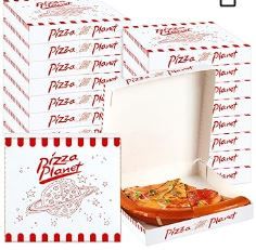 Photo 1 of 24 Pcs Mini Pizza Planet Pizza Boxes Mini Dessert Boxes for Inspired Story Party Favor Planet Decorations for Story Decorations (5.1 Inch)