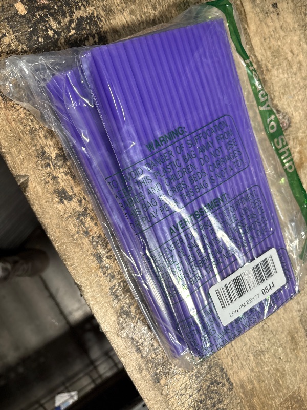 Photo 1 of 200PCS 10.2 Inches Disposable Decorative Purple Plastic Straws for Birthday Wedding Cocktail Party Supplies (0.23 * 10.2inch) (Purple)