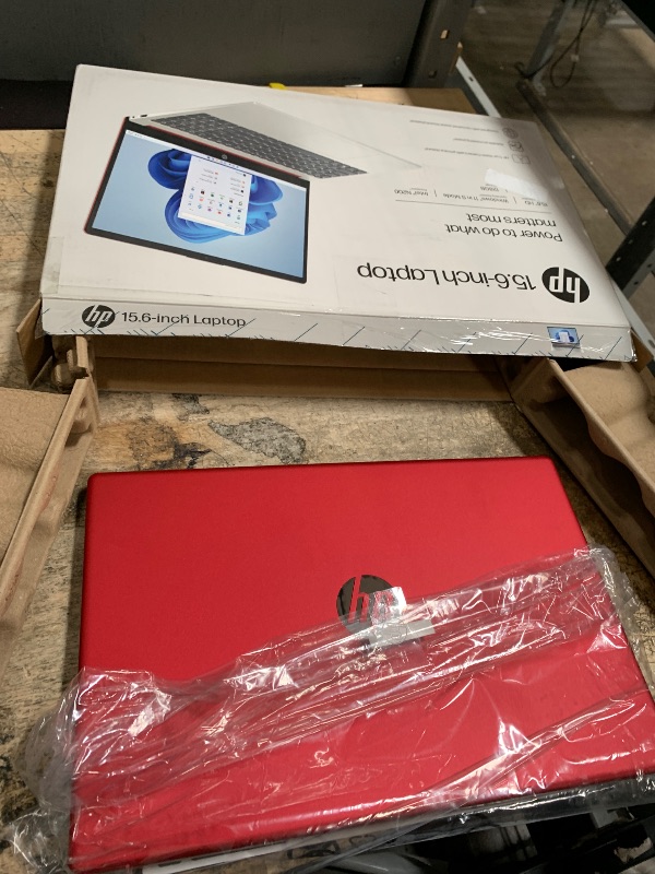 Photo 1 of ****DOES NOT POWER ON**PARTS ONLY **FINAL SALE**HP 15.6" Portable Laptop (Include 1 Year Microsoft 365), HD Display, Intel Quad-Core N200 Processor, 16GB RAM, 128GB Storage, Wi-Fi 5, Webcam, HDMI, Numeric Keypad, Windows 11 Home, Red