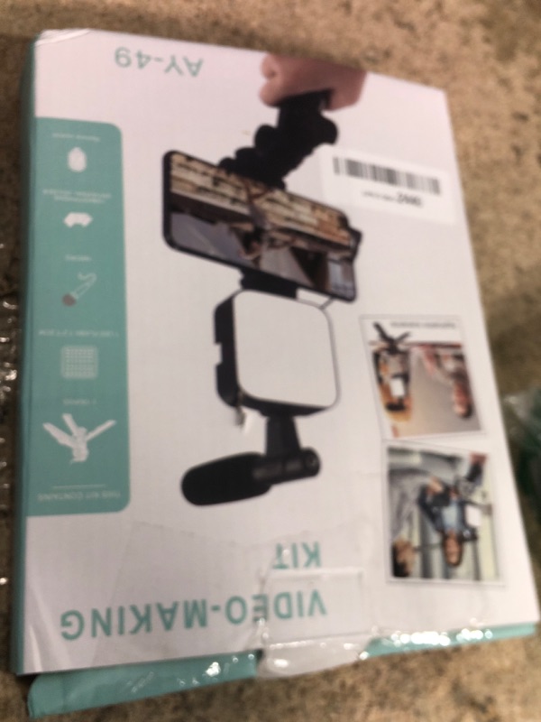 Photo 1 of Smartphone Video Kit, Vlogging Kit, Youtuber Kit, with Microphone Light Tripod 50" Extendable Phone Clip Remote Control Compatible with iPhone/Smartphone/Cameras
