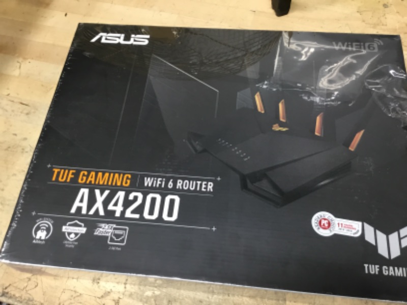 Photo 1 of ASUS TUF Gaming WiFi 6 Router (TUF-AX4200) - Dedicated Gaming Port, Dual 2.5G Port, 3 Steps Port Forwarding, Extendable Router with AiMesh Technology, AiProtection Pro, VPN, Instant Guard