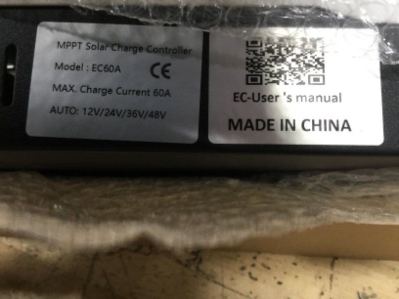 Photo 1 of 60A Solar Charge Controller MPPT 12V 24V 36V 48V Controller 60amp Solar Charge Regulator MPPT 160V w/LCD Display Work with AGM, Gel, Flooded and Lithium