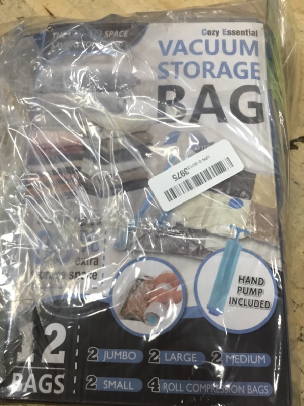 Photo 1 of 12 Pack Vacuum Storage Bags, Space Saver Vacuum Storage Bags, Vacuum Seal Bags for Clothing, Clothes, Comforters and Blankets, Hand Pump Included