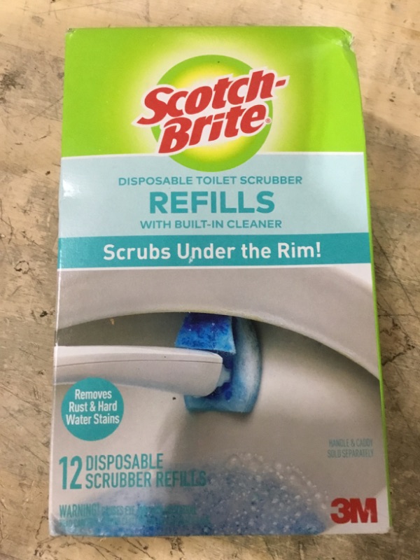 Photo 1 of 1-Pack Scotch-Brite Disposable Toilet Scrubber Refills, Removes Rust & Hard Water Stains, 12 Disposable Refills