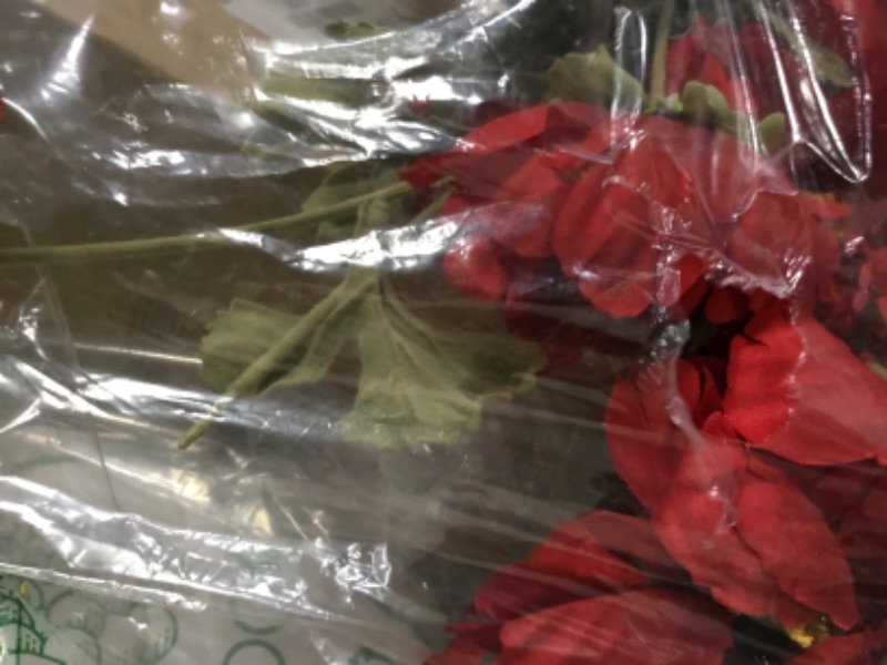 Photo 1 of 28.3" Red Artificial Flowers Poppy Flowers 3Pcs Silk Fake Poppy Flowers Real Touch Faux Poppies Spring Flower Long Stem Arrangement with 4 Heads for Party Centerpiece Bouquet Table Home Decoration