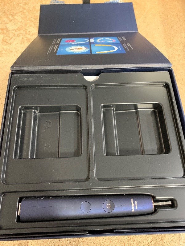 Photo 1 of ** Missing Parts**Philips Sonicare DiamondClean Smart 9700 Electric Toothbrush, Sonic Toothbrush with App, Pressure Sensor, Brush Head Detection, 5 Brushing Modes and 3 Intensity Levels, Lunar Blue, Model HX9957/71