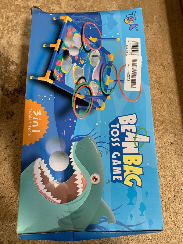 Photo 1 of 3-in-1 Bean Bag Toss Game Toy,Outdoor Toss Game with Stand for Ring Toss,Bean Bags & Balls, Family Party Supplies for Kids,Birthday for Boys,Toddlers Ages 3 4 5 6 Years Old